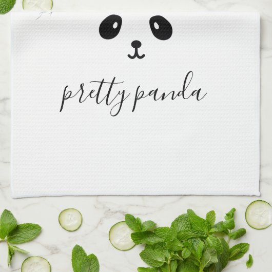 Cute Panda Bear Face Modern Nursery Kitchen Towel Geschirrtuch (Gefaltet)