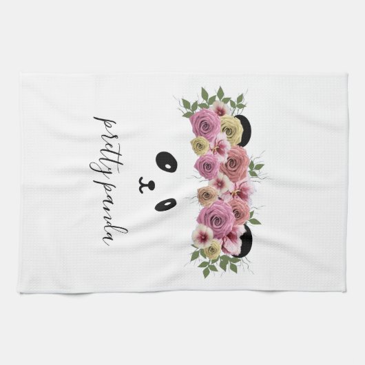 Cute Panda Bear Face Modern Nursery Kitchen Towel Geschirrtuch (Horizontal)