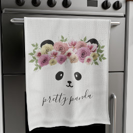 Cute Panda Bear Face Modern Nursery Kitchen Towel Geschirrtuch
