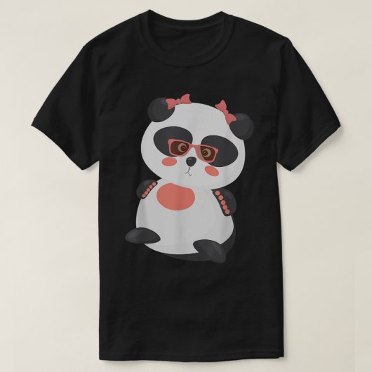 Cute Panda Bear In Sunglasses T-Shirt (Design vorne)