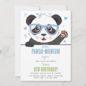Cute Panda Bear Kawaii Boy Birthday Party Einladung (Vorderseite)