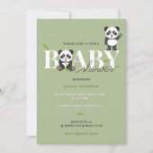 Cute Panda Bear Kawaii Gender Neutral Baby Shower Einladung (Vorderseite)