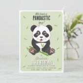 Cute Panda Bear Kawaii Kids Birthday Party Einladung (Stehend Vorderseite)