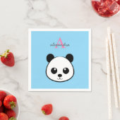 Cute Panda Bear Napkins – Personalized Monogram  Serviette (Beispiel)