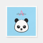 Cute Panda Bear Napkins – Personalized Monogram  Serviette (Vorderseite)