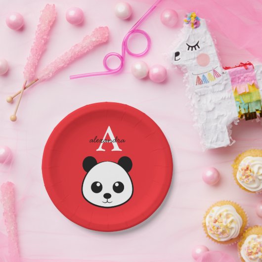 Cute Panda Bear Paper Plates – Personalized Pappteller (Party)