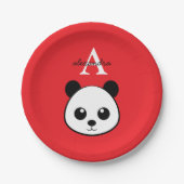 Cute Panda Bear Paper Plates – Personalized  Pappteller (Vorderseite)
