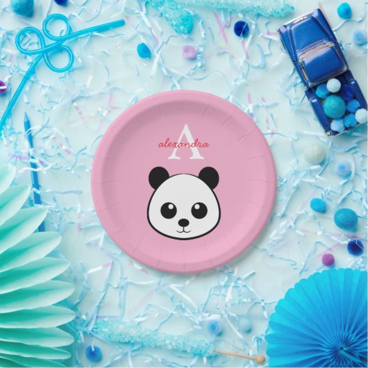 Cute Panda Bear Paper Plates – Personalized Pappteller (Party)