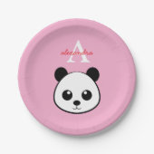Cute Panda Bear Paper Plates – Personalized Pappteller (Vorderseite)