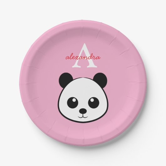 Cute Panda Bear Paper Plates – Personalized Pappteller (Vorderseite)