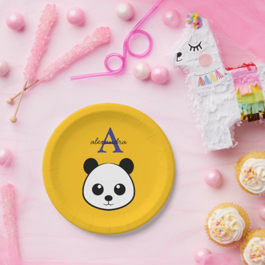 Cute Panda Bear Paper Plates – Personalized Pappteller (Party)