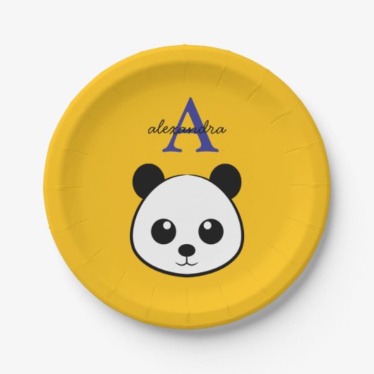 Cute Panda Bear Paper Plates – Personalized Pappteller (Vorderseite)