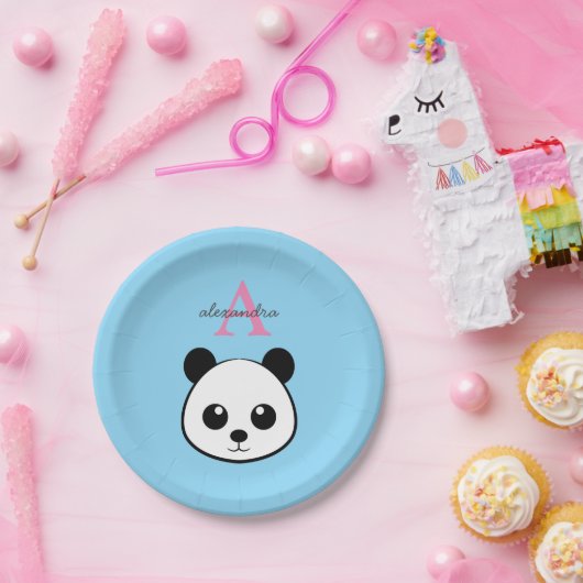 Cute Panda Bear Paper Plates – Personalized Pappteller (Party)