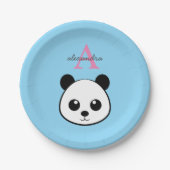 Cute Panda Bear Paper Plates – Personalized Pappteller (Vorderseite)