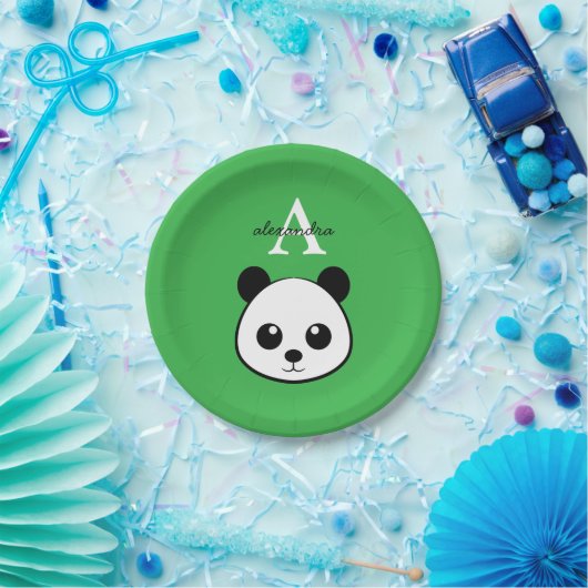 Cute Panda Bear Paper Plates – Personalized  Pappteller (Party)