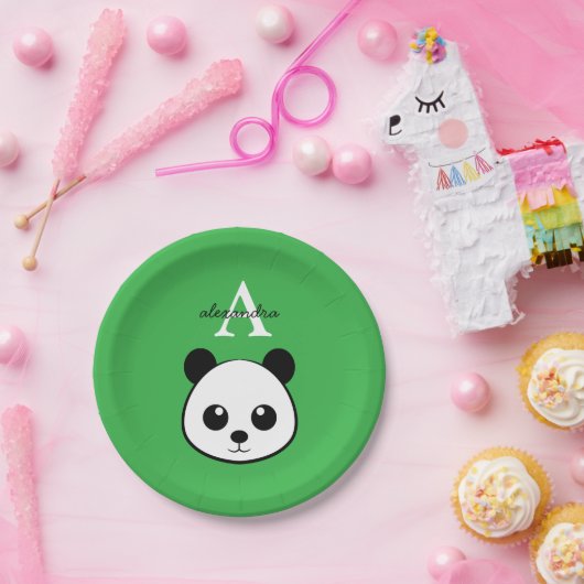 Cute Panda Bear Paper Plates – Personalized Pappteller (Party)