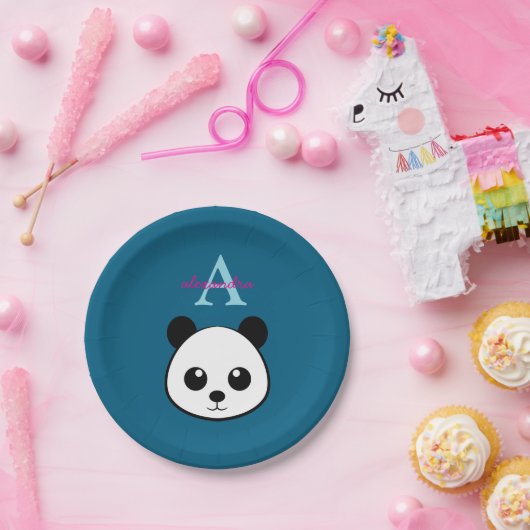Cute Panda Bear Paper Plates – Personalized Pappteller (Party)