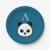 Cute Panda Bear Paper Plates – Personalized  Pappteller (Vorderseite)