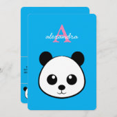 Cute Panda Bear Party Invitation – Personalized Einladung (Vorne/Hinten)