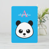 Cute Panda Bear Party Invitation – Personalized Einladung (Stehend Vorderseite)
