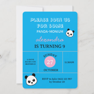 Cute Panda Bear Party Invitation – Personalized Einladung
