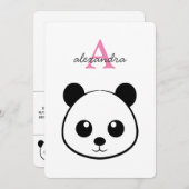 Cute Panda Bear Party Invitation – Personalized Einladung (Vorne/Hinten)