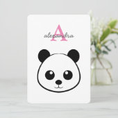 Cute Panda Bear Party Invitation – Personalized Einladung (Stehend Vorderseite)