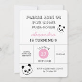 Cute Panda Bear Party Invitation – Personalized Einladung (Rückseite)