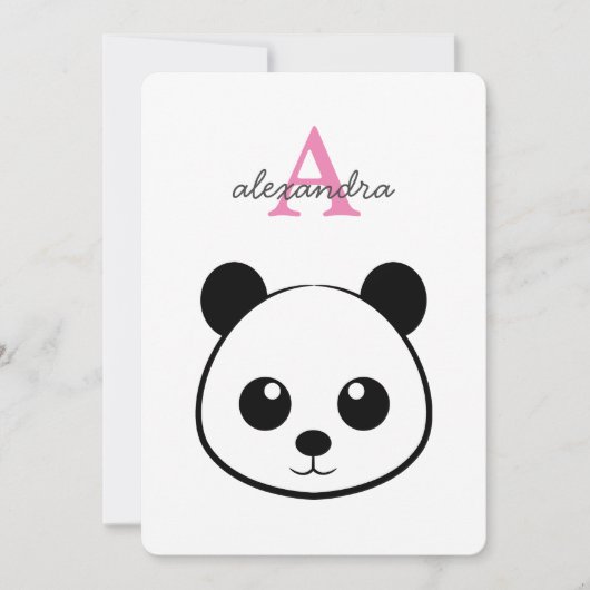 Cute Panda Bear Party Invitation – Personalized Einladung (Vorderseite)
