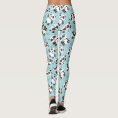 Cute panda bear paw cyan background leggings (Rückseite)