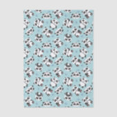Cute panda bear paw cyan background seidenpapier (Vorderseite)