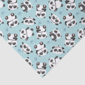 Cute panda bear paw cyan background seidenpapier (Ausschnitt)