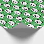 Cute Panda Bear – Personalized Monogram  Geschenkpapier (Ecke)