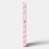 Cute Panda Bear Pink Stripes Background Case-Mate iPhone Hülle (Rückseite / Links)