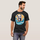 Cute Panda Bear Surfing A Wave Kids & Adults T-Shirt (Vorne ganz)