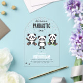 Cute Panda Bear Theme Kawaii Kids Birthday Party Acryleinladungen (Insitu (Hochzeit))