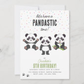 Cute Panda Bear Theme Kawaii Kids Birthday Party Einladung (Vorderseite)