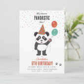 Cute Panda Bear Theme Kawaii Kids Birthday Party Einladung (Stehend Vorderseite)