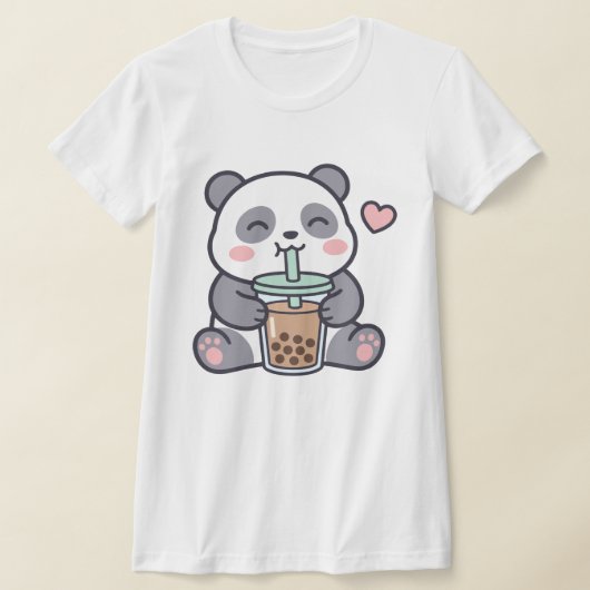 Cute Panda Boba Tea Damen Slim Fit T-Shirt (Ablage )