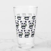 Cute Panda Drinking Glass – Seamless Pattern Glas (Rückseite)