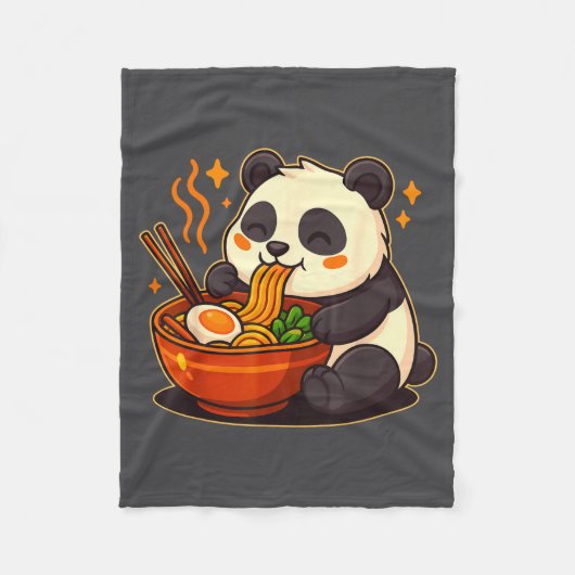 Cute Panda Eating Ramen Noodles Fleecedecke (Vorderseite)