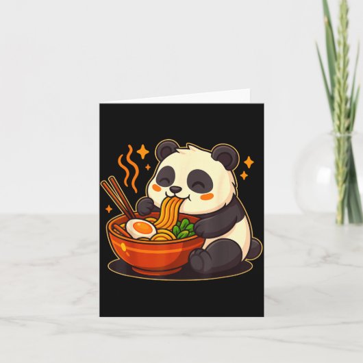 Cute Panda Eating Ramen Noodles  Karte (Vorderseite)