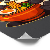 Cute Panda Eating Ramen Noodles  Poster (Ecke)
