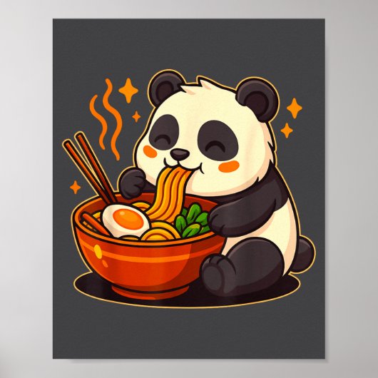 Cute Panda Eating Ramen Noodles  Poster (Vorne)