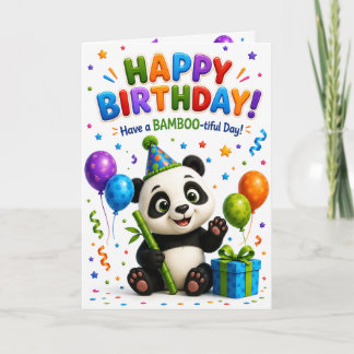 Cute Panda Happy Birthday Card | Adorable Birthday Karte
