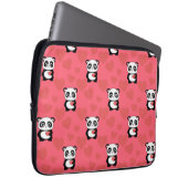 Cute Panda Holding Heart Pattern| Kawaii Valentine Laptopschutzhülle (Vorne Rechts)