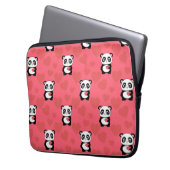 Cute Panda Holding Heart Pattern| Kawaii Valentine Laptopschutzhülle (Vorderseite Links)