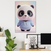 Cute Panda Hoodie – Kawaii Panda Poster Art (Heimbüro)