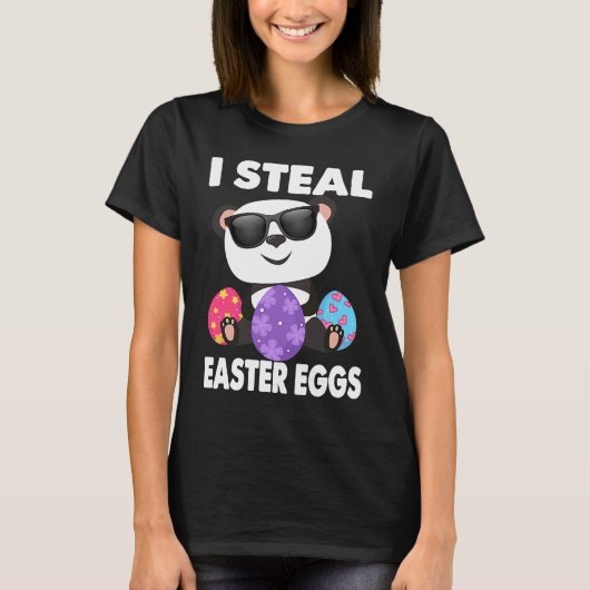 Cute Panda I Steal Easter Eggs Egg Girls & Boys T-Shirt (Vorderseite)