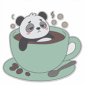 Cute Panda In Coffee Cup Coffee Lover Gift Aufkleber (Vorderseite)